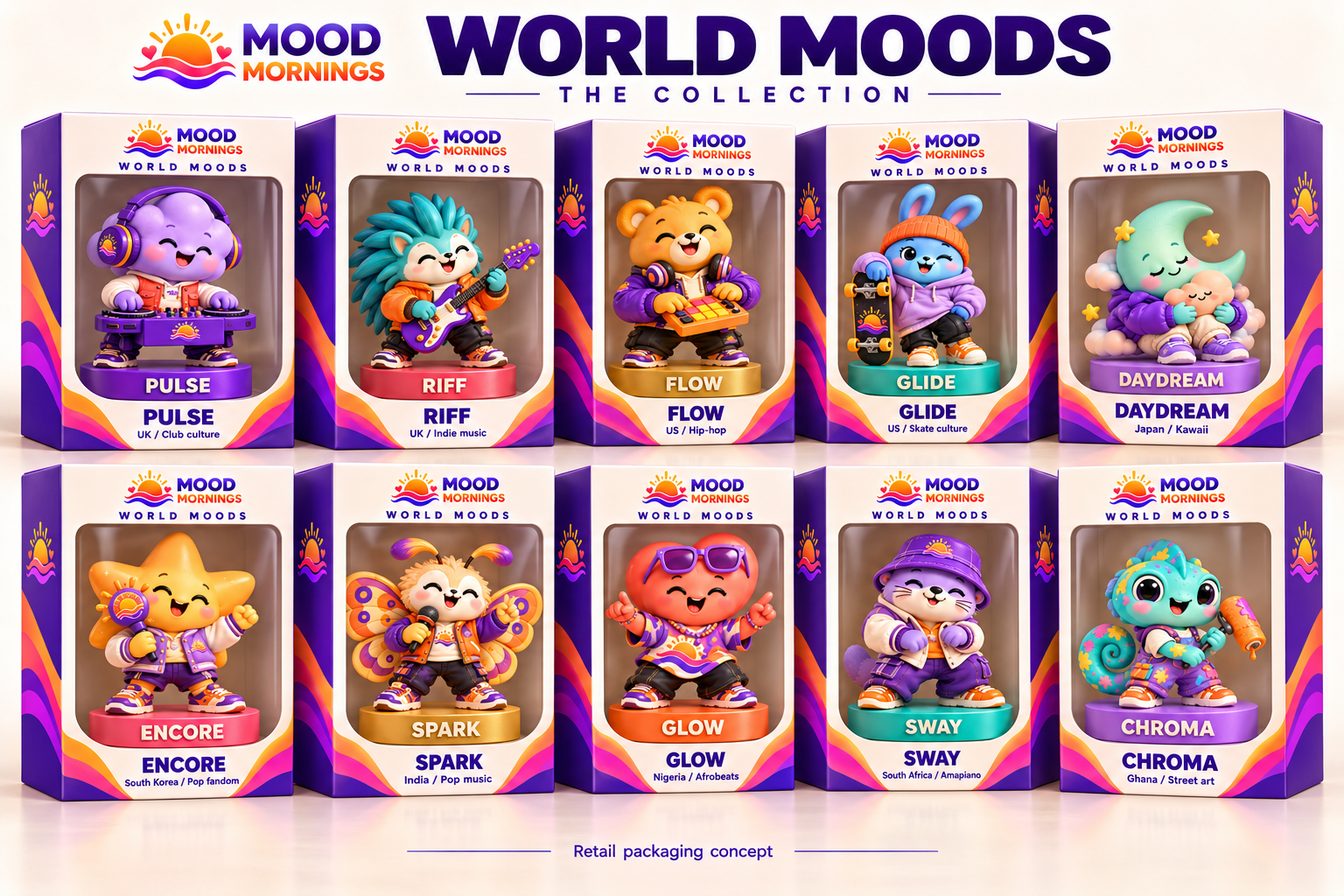 The full Mood Mornings world moods collection