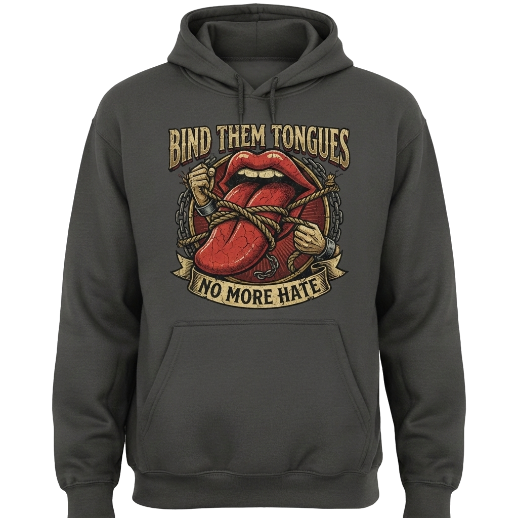 No More Hate charcoal hoodie