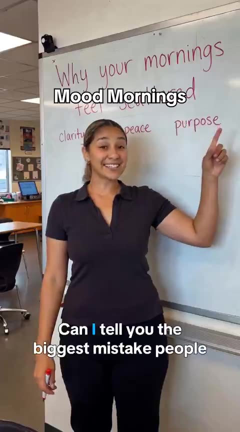 Teacher at a whiteboard explaining why mornings feel rushed